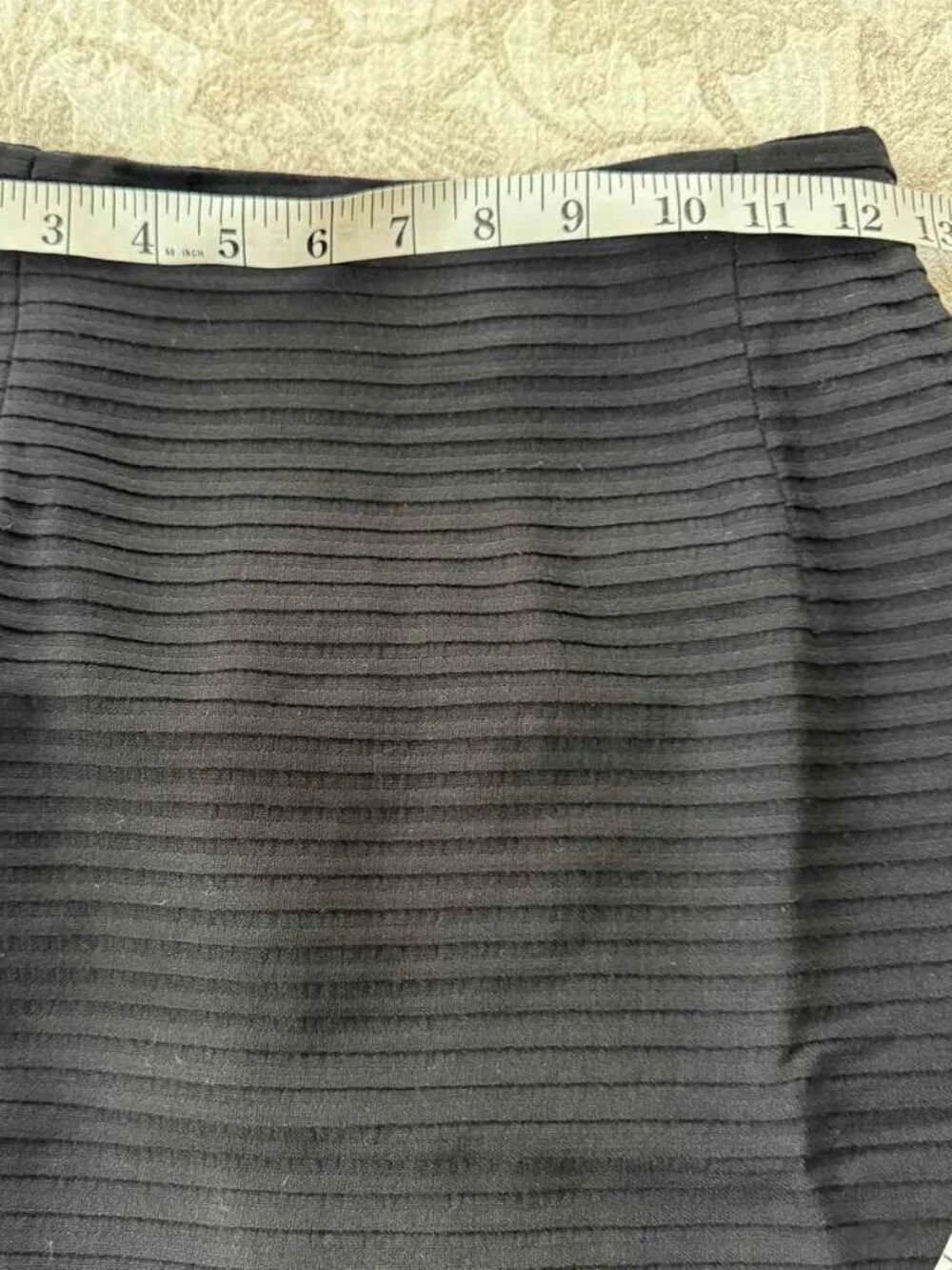Randy Kemper Black Wool Lined Straight Pencil Skirt, Size 8